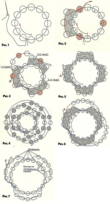 схема плтения шнура из бисера бижутерия своими руками